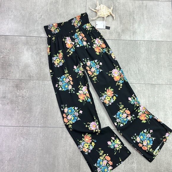 🔆O’Neill🔆 JOHNNY CORALINA WIDE LEG BEACH PANTS FLORAL elastic waist - Picture 3 of 16